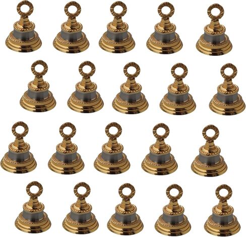 Elephant Camel Cow Brass Bells 2" Height 1.5" Dia Indian Vintage Style Decor Assorted 2" Brass Bells (Golden-Design, 20) in Saudi Arabia