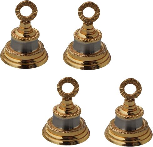 Elephant Camel Cow Brass Bells 2" Height 1.5" Dia Indian Vintage Style Decor Assorted 2" Brass Bells (Golden-Design, 20) in Saudi Arabia