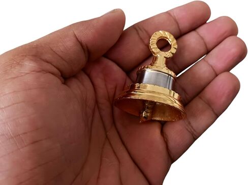 Elephant Camel Cow Brass Bells 2" Height 1.5" Dia Indian Vintage Style Decor Assorted 2" Brass Bells (Golden-Design, 20) in Saudi Arabia