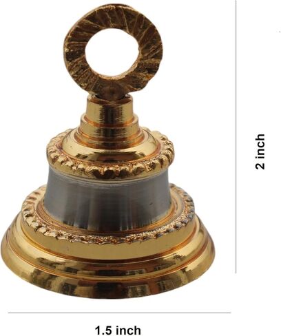 Elephant Camel Cow Brass Bells 2" Height 1.5" Dia Indian Vintage Style Decor Assorted 2" Brass Bells (Golden-Design, 20) in Saudi Arabia