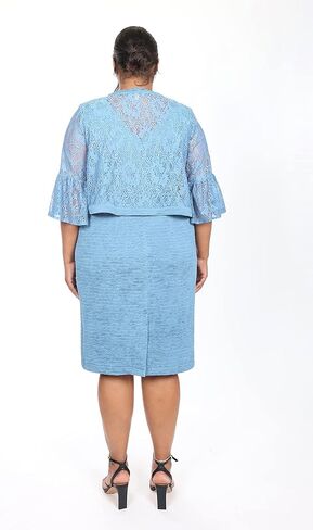 Maya Brooke Women's Plus Size Lace Jacket and Solid Dress in Kuwait