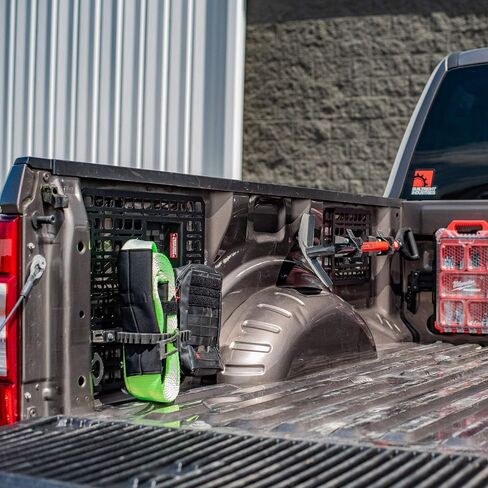 نظام لوحة MOLLE لرف السرير من شركة BuildRight Industries | لفورد F-250، F-350، F-450 (2017-2024)، صنع في الولايات المتحدة الأمريكية، فولاذ شديد التحمل، المجموعة الأصلية المكونة من 4 قطع 2017-2024 (بدون قوة احترافية) in Kuwait