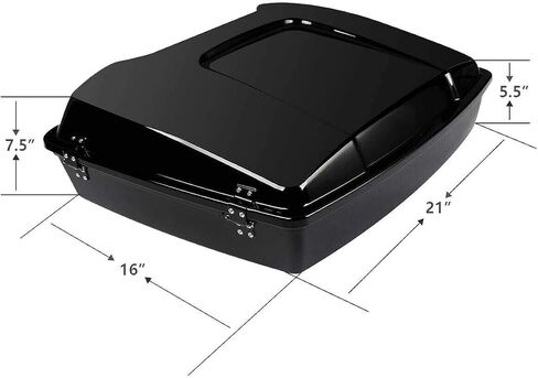 Green-L Vivid Black Razor Trunk with Backrest Pad & 2 Up Mounting Rack Fit for Harley Touring Road King Street Electra Glide 2009-2013 in Saudi Arabia