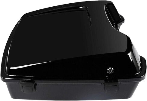 Green-L Vivid Black Razor Trunk with Backrest Pad & 2 Up Mounting Rack Fit for Harley Touring Road King Street Electra Glide 2009-2013 in Saudi Arabia