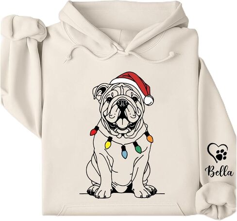 NAZENTI Custom Dog Mom Christmas Sweatshirt and Hoodie, Personalized Dog Mom Hoodies Sweatshirts For Women, Pet Gifts in Saudi Arabia