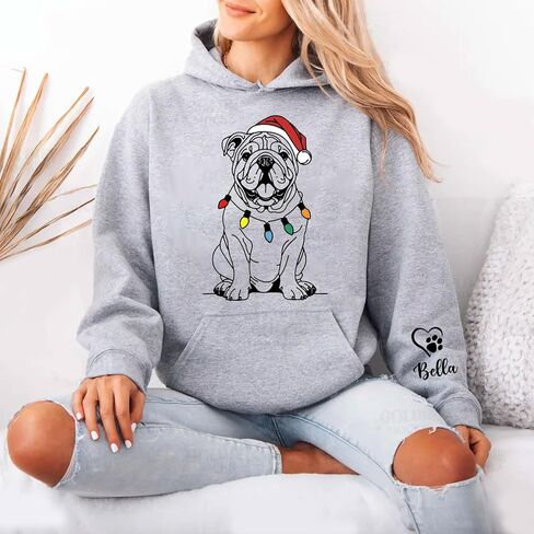 NAZENTI Custom Dog Mom Christmas Sweatshirt and Hoodie, Personalized Dog Mom Hoodies Sweatshirts For Women, Pet Gifts in Saudi Arabia