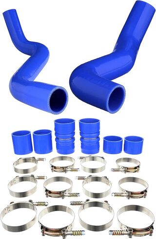 Heavy Duty High Temp 5-ply Reinforced Silicone Radiator Hose and Intercooler Boot Kit Compatible With 1999-2001 F-250 F-350 Ford 7.3 Powerstroke Turbo Diesel (Blue) in Saudi Arabia