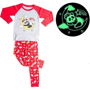 Glow in The Dark Girls Pajamas -Long Sleeve Girls Childrens Sleepwear Kids in Kuwait
