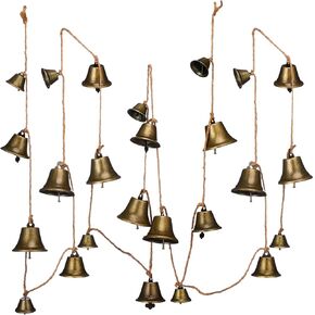 Zonon 5.91 ft Christmas Bronze Jingle Bells Hanging String Vintage Jingle Bell Decorative Craft Bell Garland on String Metal Gold Bells for Wall Ornaments Home Office Door Decorations in Saudi Arabia