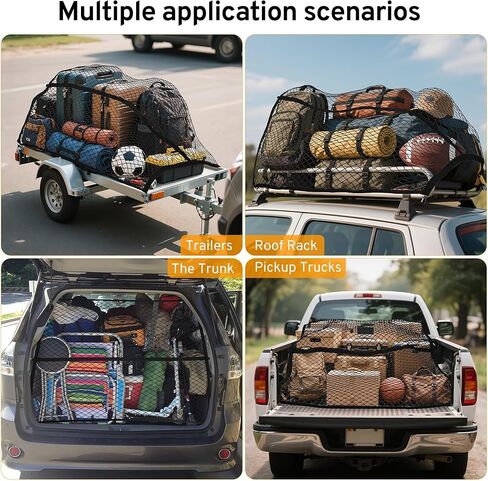 شبكة شحن لسرير شاحنة صغيرة لسيارة Toyota Tacoma XtraCab Double Cab SR5 Off-Road Pro 2000-2025 2026 ملحقات شبكة منظم قابلة للتمدد من 4'x4' إلى 7'x7' شبكة مرنة للغاية in Saudi Arabia