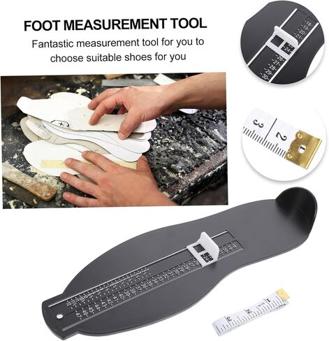 2-Piece Adult Foot Gauge Sizer UK/EU Shoe Measuring Device with Tape Measure for Accurate Foot Measurement for Adults and Teenagers in Saudi Arabia