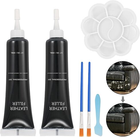 Leather Repair Kit for Couches, 12 Colors Vinyl Furniture Repair kit for Car Seats,Jacket,Belt, Purse, Leather Shoes,Boat Seat,Restore Leather Scratch, Tears & Burn Holes in Saudi Arabia