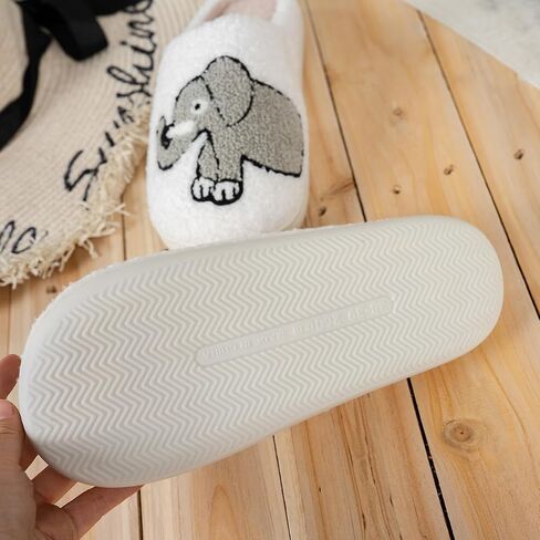 Slippers for Women Men Cute House Slippers Plush Fleece Lining Warm Home Shoes Slip-on in Saudi Arabia