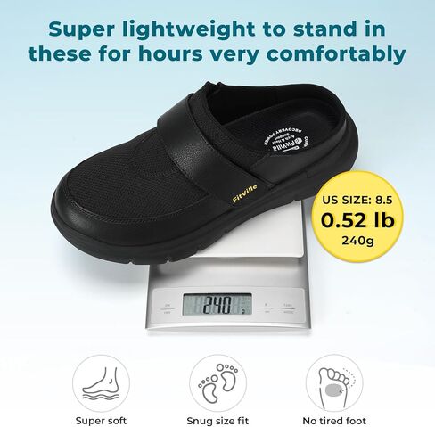 FitVille Diabetic Slippers for Men Slip-On Wide Mens Mules for Swollen Feet Adjustable Wide Clogs for Men Indoors Walking Shoes for Plantar Fasciitis in Saudi Arabia