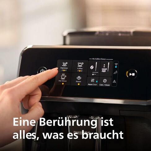PHILIPS 2200 Series Fully Automatic Espresso Machine, Classic Milk Frother, 2 Coffee Varieties, Intuitive Touch Display, 100% Ceramic Grinder, AquaClean Filter, Aroma Seal, Black (EP2220/14) in Saudi Arabia