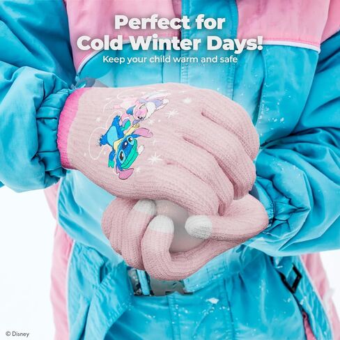 iJoy Disney Touch Screen Winter Gloves for Cold Weather – Warm Lilo and Stitch Gifts for Fans of Stitch Stuff in Saudi Arabia