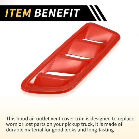 1 Pair Car Front Hood Air Outlet Vent Cover Trim for Jeep Wrangler JL JLU Gladiator 2018-2024 Hood Engine Bonnet Air Vent Outlet Cover Bezels ABS Red in Saudi Arabia