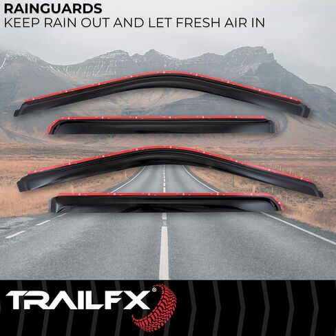 Window Vents Fits Ford F-250 Super Duty Crew Cab 2017-2025 in-Channel Smoked Rainguards 4-Piece Low Profile Acrylic Set TrailFX 4381IC in Saudi Arabia