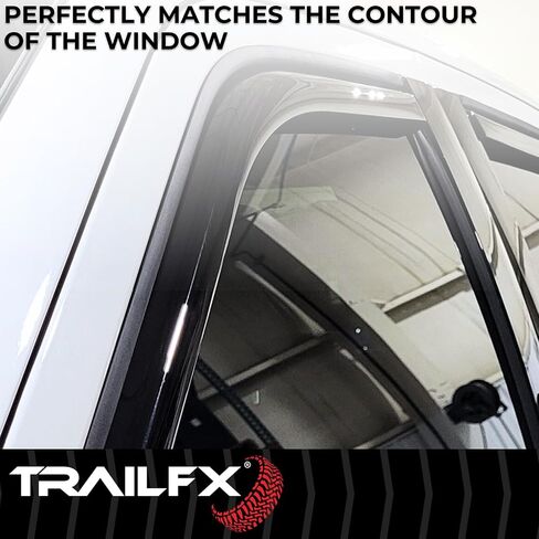 Window Vents Fits Ford F-250 Super Duty Crew Cab 2017-2025 in-Channel Smoked Rainguards 4-Piece Low Profile Acrylic Set TrailFX 4381IC in Saudi Arabia