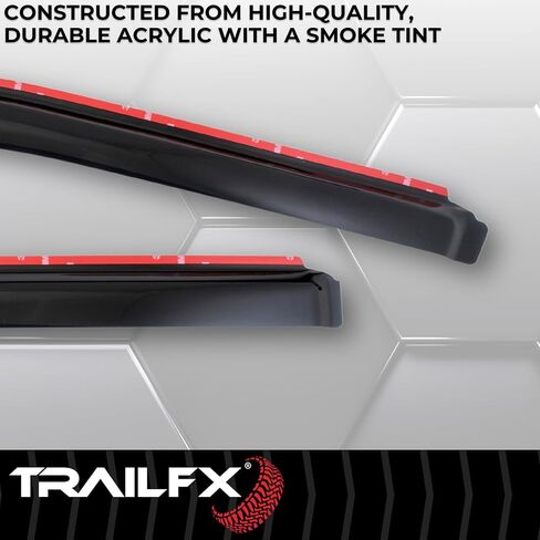 Window Vents Fits Ford F-250 Super Duty Crew Cab 2017-2025 in-Channel Smoked Rainguards 4-Piece Low Profile Acrylic Set TrailFX 4381IC in Saudi Arabia