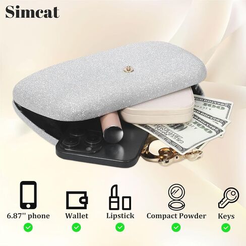 Simcat Glitter Clutch Purses for Women Elegant Evening Bag for Parties, Weddings and Formal Events in Saudi Arabia