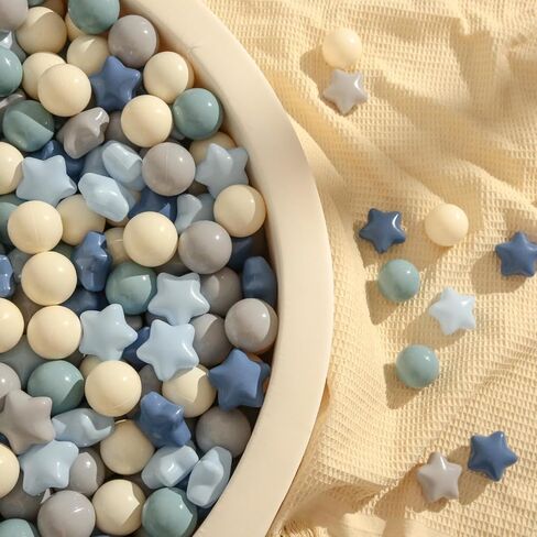 TRENDPLAY Star Ball Pit Balls for Toddlers -50 100 200 Count Star Balls Different Shapes, Non-Toxic Plastic Balls for Safe Play, Boys Girls Festival Party Decoration in Kuwait