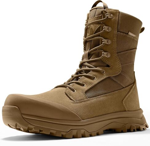 Tactical Boots for Men Lightweight Military Combat Work Boot Side Zipper Motorcycle Hiking Boots 8 Inches in Saudi Arabia