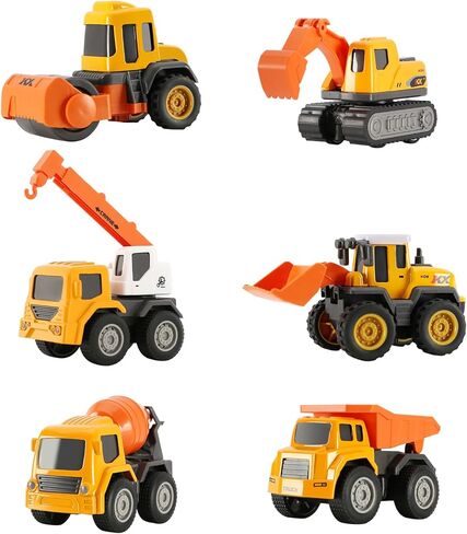 8 Pack Alloy Construction Vehicles Toys Cars for 3 4 5 Year Old Boys Toddler Toys, Excavator/Bulldozer/Mulcher/Mixer Toys and Many More, Outdoor Toddler Boy Toys Birthday in Saudi Arabia