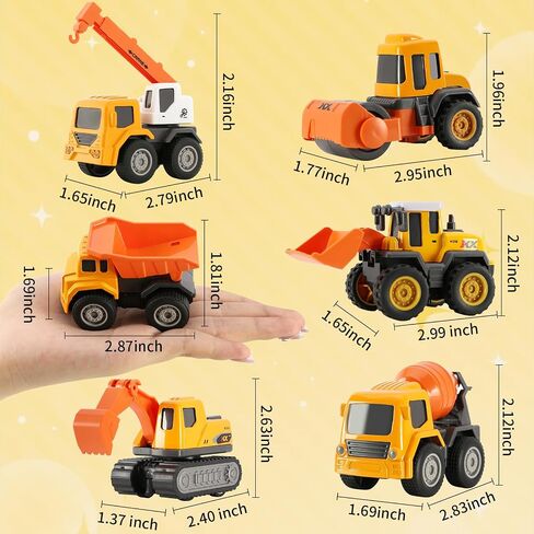 8 Pack Alloy Construction Vehicles Toys Cars for 3 4 5 Year Old Boys Toddler Toys, Excavator/Bulldozer/Mulcher/Mixer Toys and Many More, Outdoor Toddler Boy Toys Birthday in Saudi Arabia
