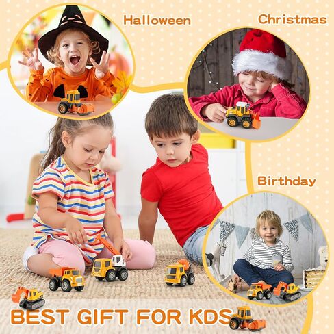 8 Pack Alloy Construction Vehicles Toys Cars for 3 4 5 Year Old Boys Toddler Toys, Excavator/Bulldozer/Mulcher/Mixer Toys and Many More, Outdoor Toddler Boy Toys Birthday in Saudi Arabia