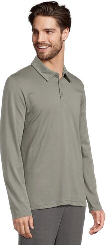 Barefoot Dreams Malibu Collection Men's Pima Long Sleeve Polo in Saudi Arabia