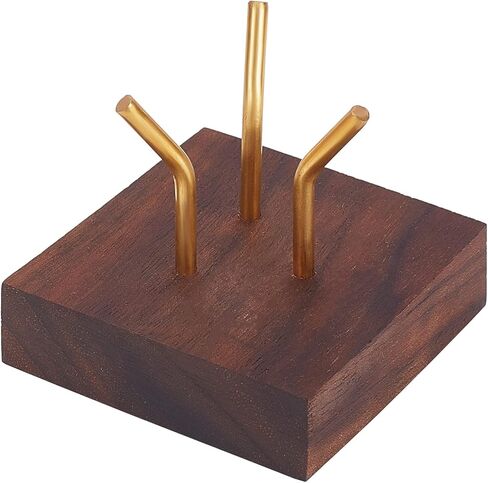 FINGERINSPIRE Wooden Base Decorative Display Pedestals with Metal Arm Display Stand Easel Wood Small Holders for Glass Sphere for Crystal Ball, Mineral Rocks, Photos Display in Saudi Arabia