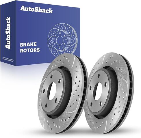 AutoShack Front Brake Rotors | Replacement For 2005-2010 Jeep Grand Cherokee 2006-2010 Commander 3.0L 3.7L 4.7L 5.7L V6 V8 4WD AWD RWD | 2-PC Set in Saudi Arabia