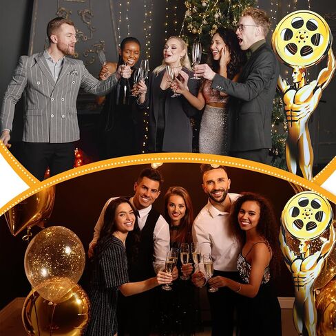 5.3 ft Movie Night Trophy Award Stand up Cardboard Cutout Life Size Movie Theme Party Decorations Backdrop Photo Props Gold Award Status Standup for Red Carpet Events Themed Party Supplies in Saudi Arabia