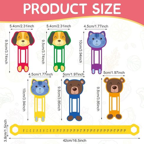 24 قطعة خط أرقام منزلق وتعلم مقاس 16.5 × 1.5 بوصة خط أرقام PVC للطلاب، من 0 إلى 30 خط أرقام رياضيات، أعداد صحيحة إيجابية للحيوانات، خطوط أرقام، مواد تعليمية للأطفال للمدرسة (ألوان زاهية) in Kuwait