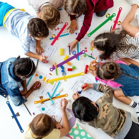 24 قطعة خط أرقام منزلق وتعلم مقاس 16.5 × 1.5 بوصة خط أرقام PVC للطلاب، من 0 إلى 30 خط أرقام رياضيات، أعداد صحيحة إيجابية للحيوانات، خطوط أرقام، مواد تعليمية للأطفال للمدرسة (ألوان زاهية) in Kuwait