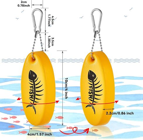 Yaomiao Floating Keychain Oval Shaped Foam Floating Key Ring Glow in The Dark for Golf Boating Fishing Outdoor in Kuwait