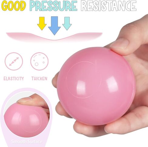 100 Pack Balls for Ball Tent, BPA Free Colorful Plastic Balls Baby Play Balls for Ball Pit, Bounce House, Baby Pool & Playhouse in Kuwait