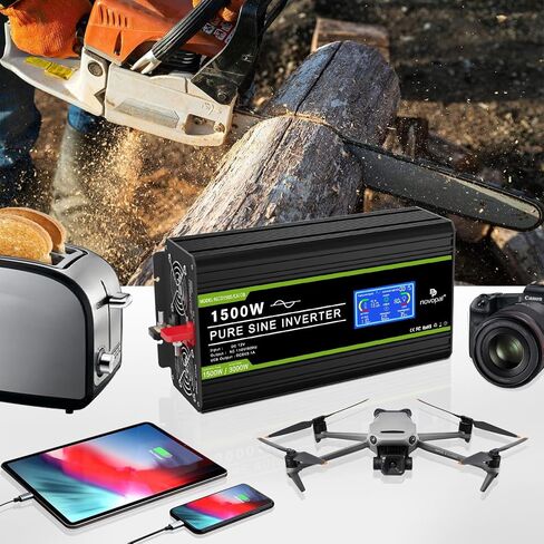 NOVOPAL 2000 Watt Pure Sine Wave Power Inverter DC 12V to AC 110V 120V Rv Inverters with 1 USB Port-16 feet Remote Control, LCD Display for Truck, Hurricane, Home in Saudi Arabia