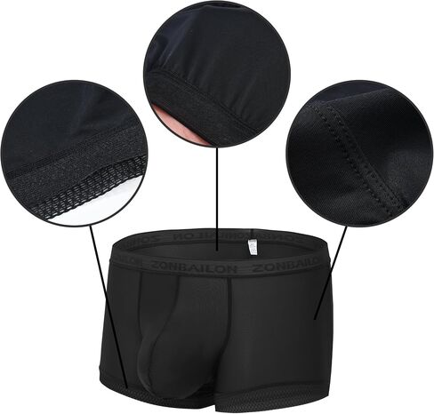 Men's Sexy Underwear Ice Silk Sheer Boxer Briefs See Through Mesh Ultra Thin Transparent Trunk in Saudi Arabia