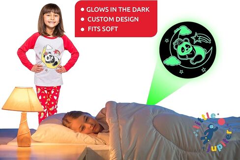 Glow in The Dark Girls Pajamas -Long Sleeve Girls Childrens Sleepwear Kids in Kuwait