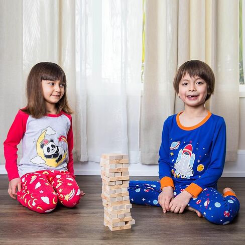 Glow in The Dark Girls Pajamas -Long Sleeve Girls Childrens Sleepwear Kids in Kuwait