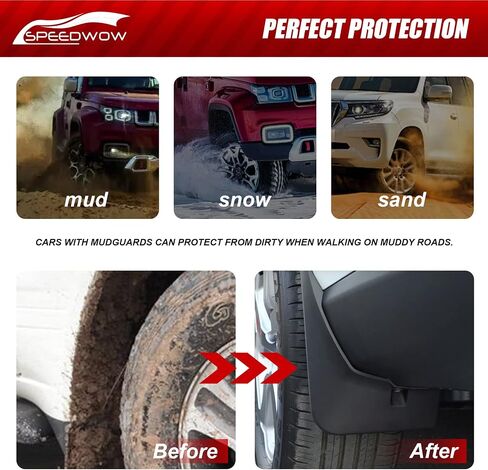 SPEEDWOW Mud Flaps Splash Guards Fit for 2006-2012 Toyota RAV4(with Fender Flares),Front and Rear 4 Piece/Set in Saudi Arabia