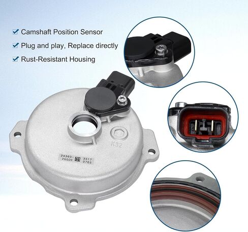 VVT Engine Variable V-alve Timing VVT Solenoid with Camshaft Sensor Fit for 2016-2021 Hyundai Tucson/Sportage/Santa Fe for Kia Sorento/Optima 2.0L 2.4L Replace # 243602GGD0 in Saudi Arabia