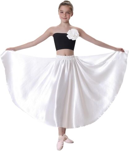 Girls' Elastic Waist Dance Skirt for Ballet, Flamenco & Performance in Saudi Arabia