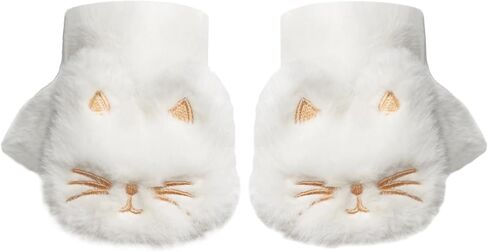 Yoidesu Cute Electric Heated Gloves for Women Girls, Wearable Hand Warmer, 3000mAh Battery Fingerless Plush Cat Winter Heating Warming Gloves, New Year Christmas Birthday Gifts for Girls in Saudi Arabia