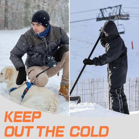 woogwin Winter Mittens for Women Men Warm Thick Thermal Fleece Stretchy Knit Wool Snow Gloves for Cold Weather Folding Cuffs in Kuwait