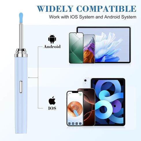 كاميرا أداة إزالة شمع الأذن، منظف الأذن مع 6 مصابيح LED ونصائح بديلة، طقم تنظيف الأذن HD 1080P مع منظار الأذن in Kuwait