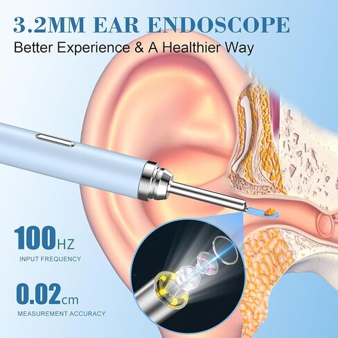 كاميرا أداة إزالة شمع الأذن، منظف الأذن مع 6 مصابيح LED ونصائح بديلة، طقم تنظيف الأذن HD 1080P مع منظار الأذن in Kuwait