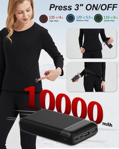 Women's Heated Thermal Underwear Set, USB Women's Electric Thermal Heated Long Johns Set with Battery Pack in Saudi Arabia